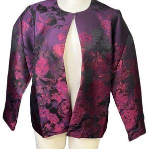 One Closer Formal Jacket Black and Floral Purple Floral County Store Size Small